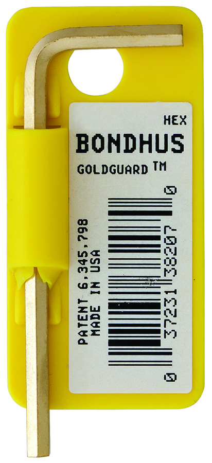 .035" GoldGuard Plated Hex L-wrench - Short  Tagged/Barcoded